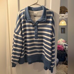 American Eagle Outfitters Striped Blue and White Sweater